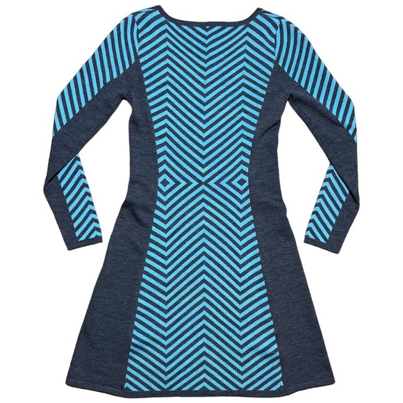Krimson Klover Merino Wool Sweater Dress In Gray & Blue Sz XS - Picture 2 of 11